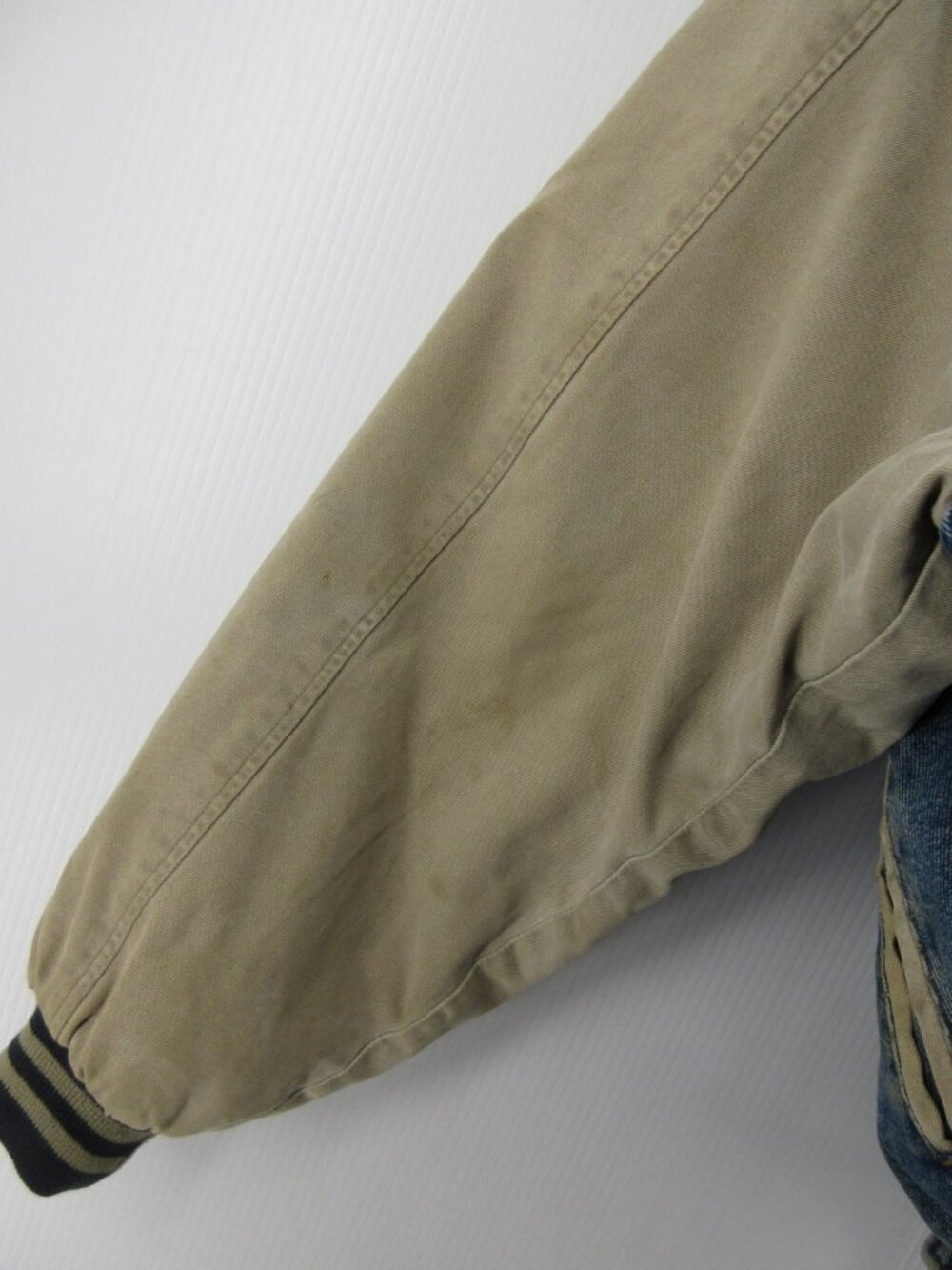 VINTAGE Gap Jacket Large Bomber Coat Denim Varsity 90s Quilted Lined * - Picture 12 of 15